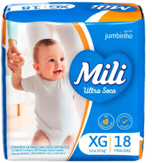 FRALDAS MILI JUMBINHO TAM XG 9X18UN U.SE